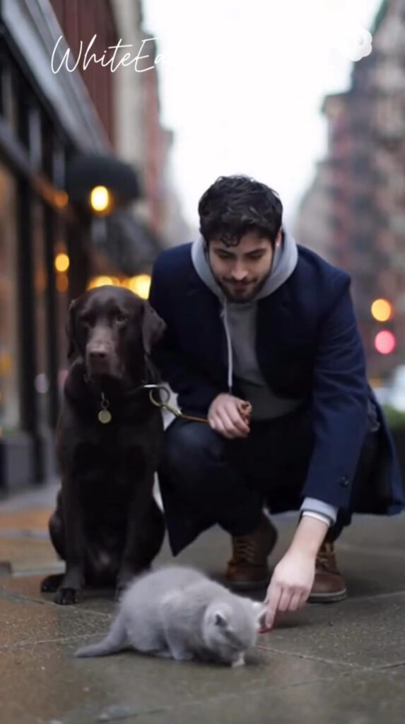 cat rescue, street kindness, animal compassion, saving a kitten, emotional moment, human kindness, street rescue, stray cat, heartwarming story, animal rescue