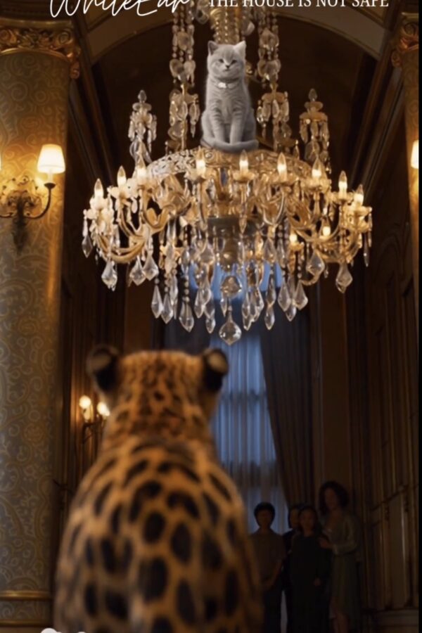 The House Is Not Safe — Animal House | WhiteEar AI Cat